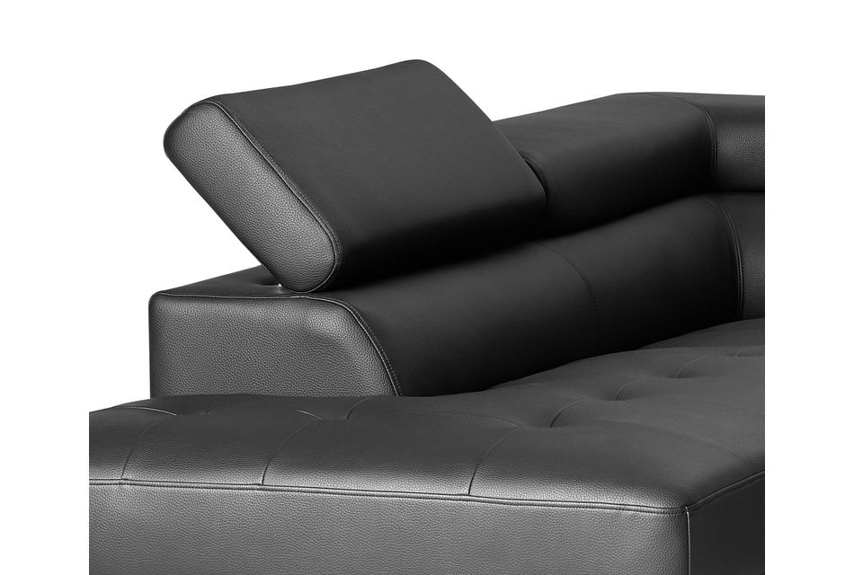 Zane Black Micro Left Chaise Sectional